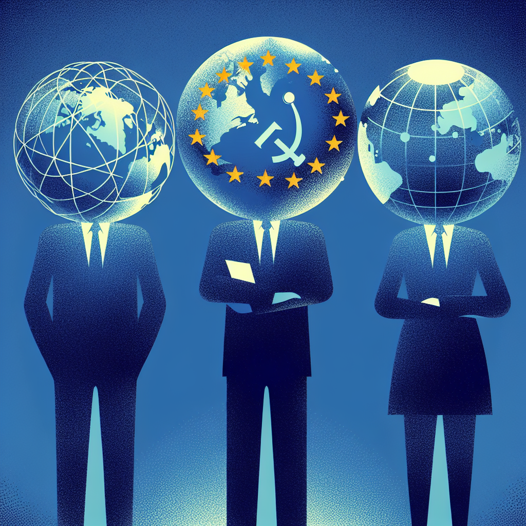 Create a realistic, DALL·E-style image showing the Apple and Meta (Facebook) logos alongside an EU emblem. The logos should appear slightly tarnished or damaged to signify the impact of the fine. No people are required in this image. The imagery should evoke thoughts of legal battles and regulatory action.