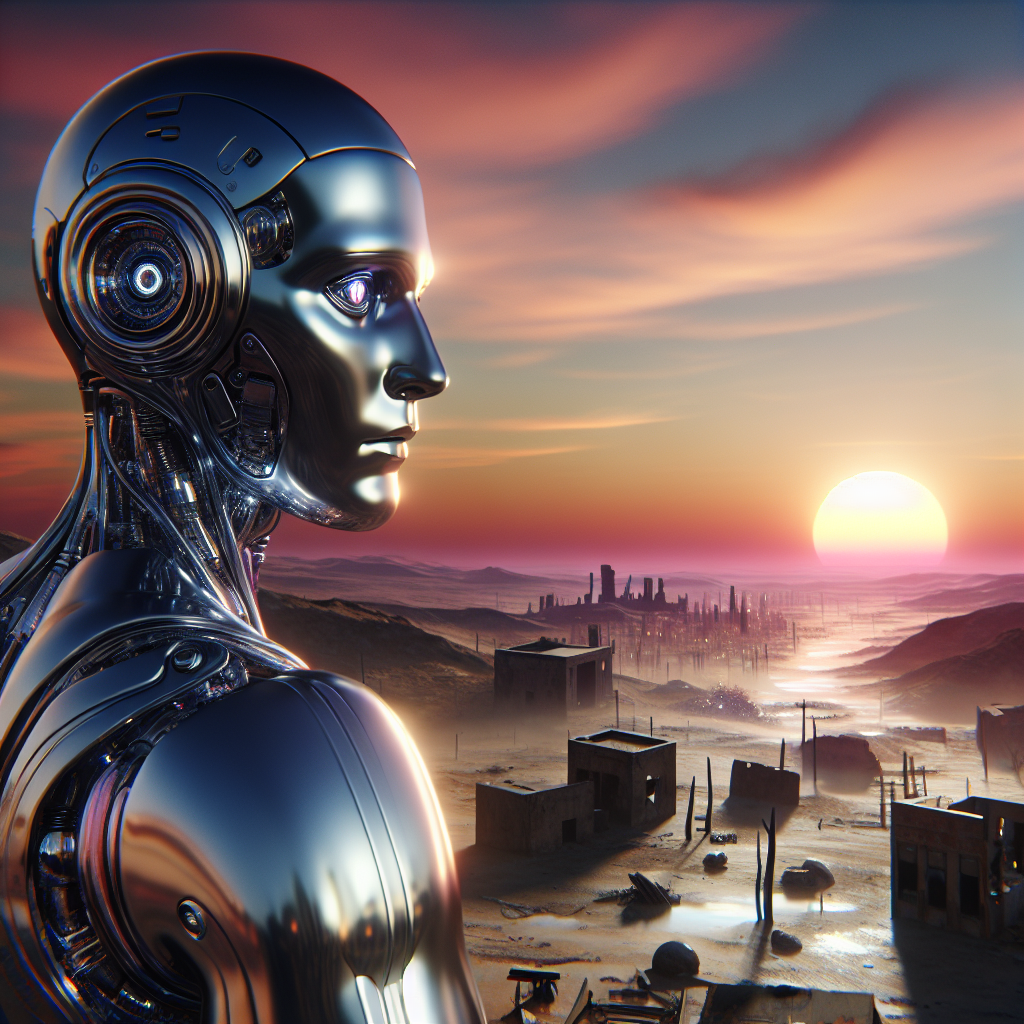 A shadowed figure standing before an immense, glowing monolith symbolic of the AI's knowledge bank