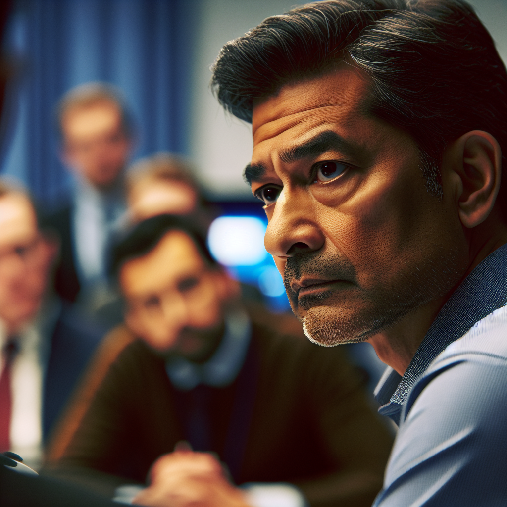 Pakistan's Defence Minister, a middle-aged man of South-Asian descent, expression serious and concerned, is seen conversing with reporters at a press conference.