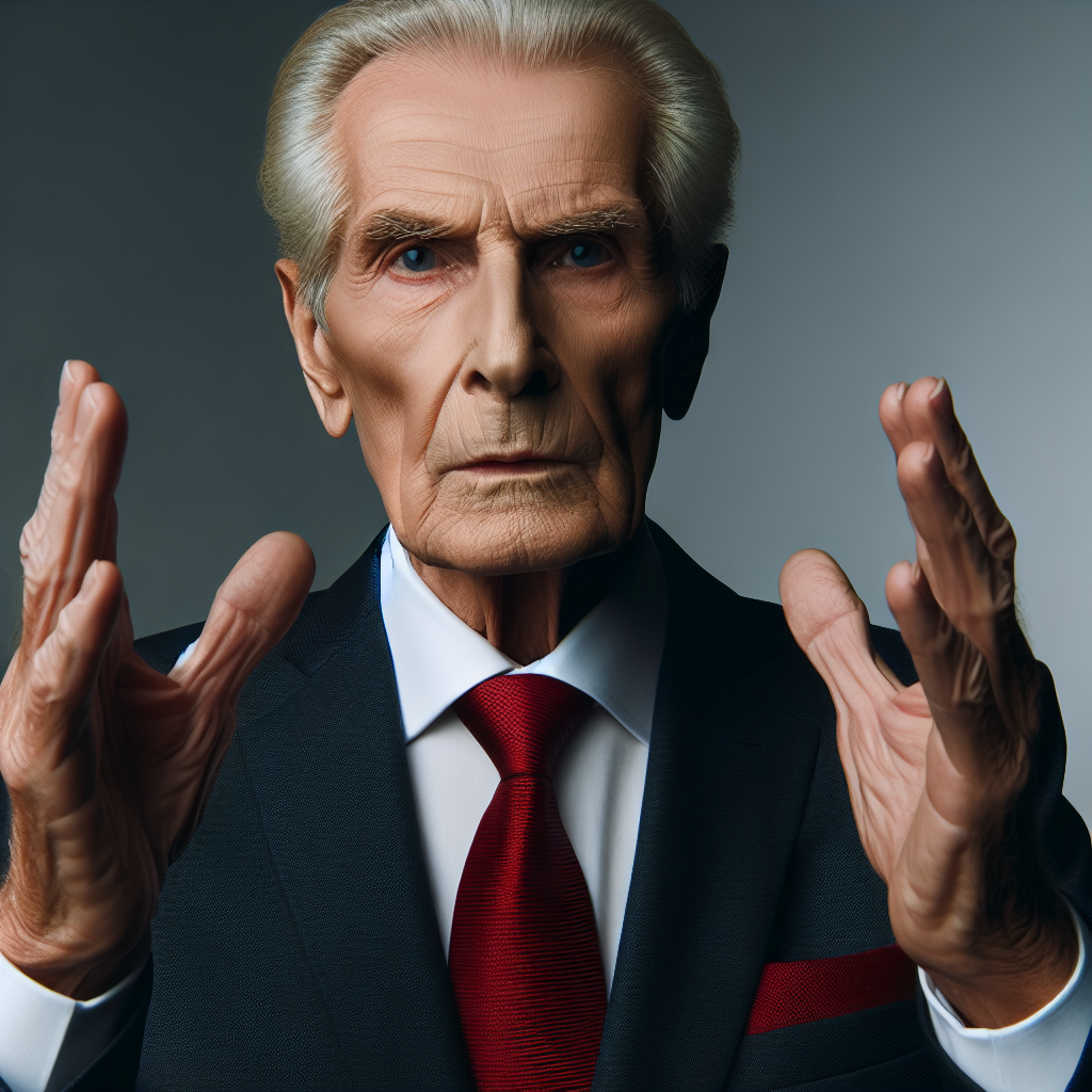 A serious Donald Trump, 75, in his signature suit and red tie, gesturing emphatically in a bid to convey the urgency of his message.