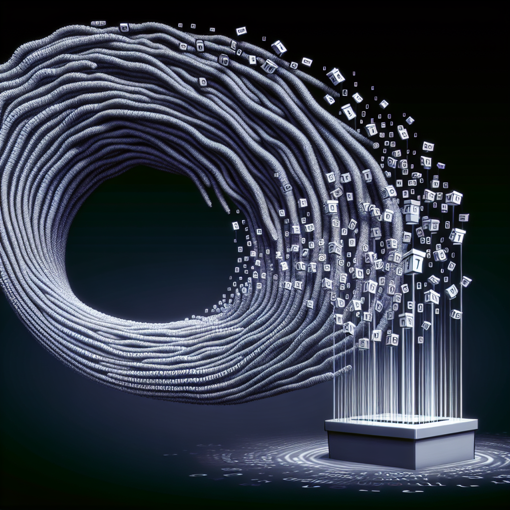 An illustration of binary codes turning into ballot boxes, representing the intertwining relationship between algorithms and elections.